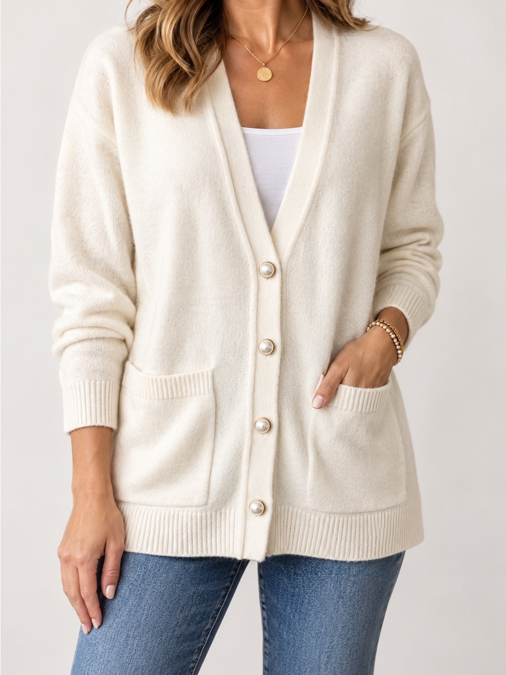 Ann Taylor Ivory Cardigan Sweater Size S